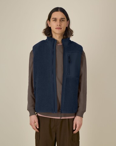 Liner - Die Unisex-Sherpaweste - French Navy - XXS bedrucken, Art.-Nr. STJU249C7272S