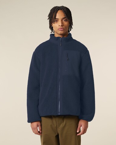 Brooker - Die Relaxed Unisex-Sherpajacke - French Navy - XXS bedrucken, Art.-Nr. STJU248C7272S