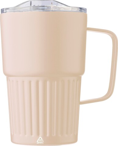 Trinkbecher Calo | Recycelter Edelstahl | 450 ml – beige bedrucken, Art.-Nr. 357999999_1267377