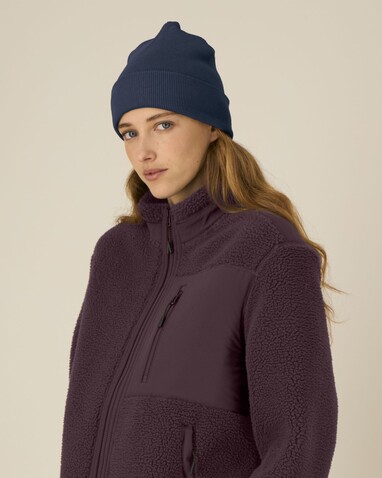 Rib Beanie - Der Rippstrick-Beanie - French Navy - OS bedrucken, Art.-Nr. STAU772C727OS