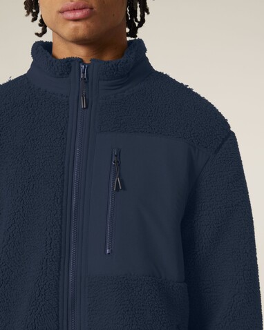 Brooker - Die Relaxed Unisex-Sherpajacke - French Navy - XXL bedrucken, Art.-Nr. STJU248C7272X