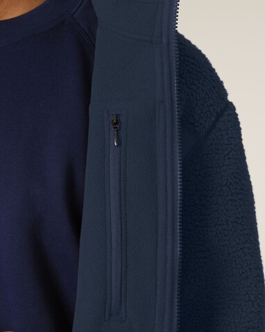 Brooker - Die Relaxed Unisex-Sherpajacke - French Navy - XXL bedrucken, Art.-Nr. STJU248C7272X