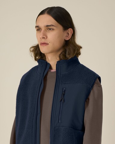 Liner - Die Unisex-Sherpaweste - French Navy - XS bedrucken, Art.-Nr. STJU249C727XS