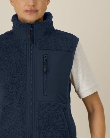Liner - Die Unisex-Sherpaweste - French Navy - S bedrucken, Art.-Nr. STJU249C7271S