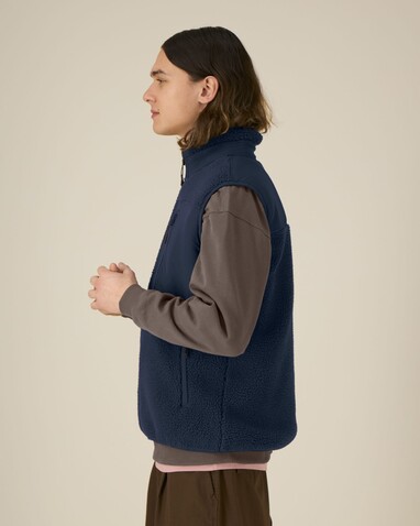 Liner - Die Unisex-Sherpaweste - French Navy - M bedrucken, Art.-Nr. STJU249C7271M