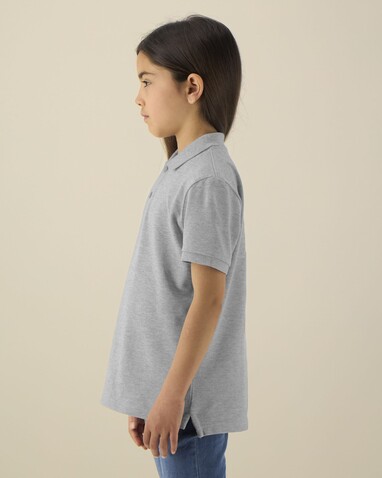 Mini Sprinter - Das Iconic Kinder-Polo - Heather Grey - 12-13/152-158cm bedrucken, Art.-Nr. STPK908C25012