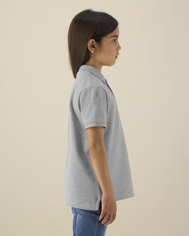 Mini Sprinter - Das Iconic Kinder-Polo - Heather Grey - 12-13/152-158cm bedrucken, Art.-Nr. STPK908C25012