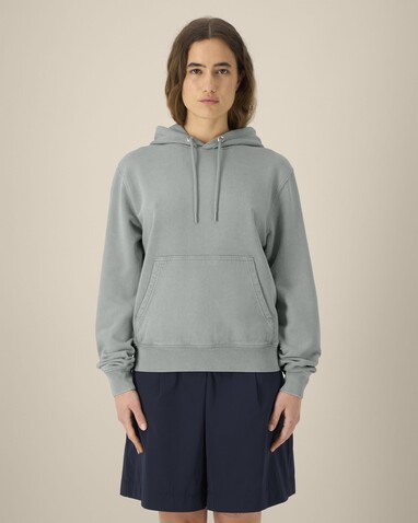 Archer Vintage - Der Garment-Dyed Unisex-Hoodie aus French Terry - G. Dyed Misty Grey - M bedrucken, Art.-Nr. STSU040C1571M