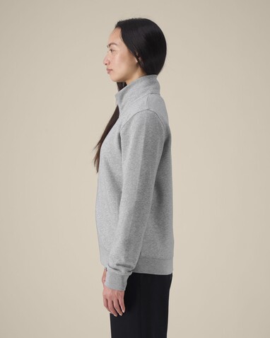 Trailer 2.0 - Das Unisex-Sweatshirt mit Reißverschluss und Stehkragen - Heather Grey - M bedrucken, Art.-Nr. STSU253C2501M