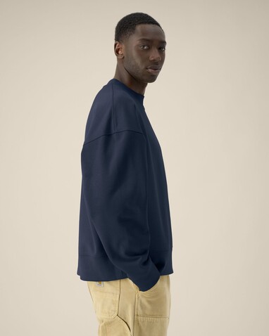 Ryler - Das Boxy Rundhals-Unisex-Sweatshirt aus recycelter Baumwolle - French Navy - XXS bedrucken, Art.-Nr. STSU255C7272S