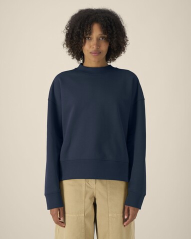 Ryler - Das Boxy Rundhals-Unisex-Sweatshirt aus recycelter Baumwolle - French Navy - 3XL bedrucken, Art.-Nr. STSU255C7273X