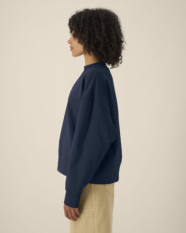 Ryler - Das Boxy Rundhals-Unisex-Sweatshirt aus recycelter Baumwolle - French Navy - L bedrucken, Art.-Nr. STSU255C7271L