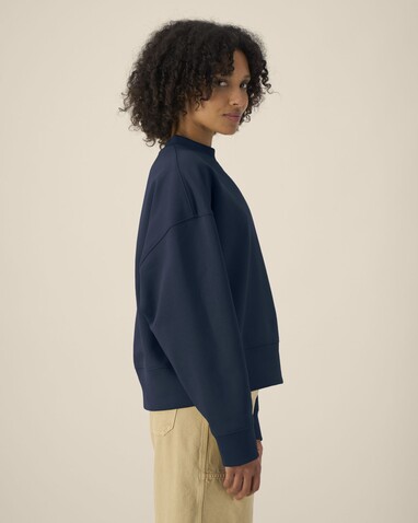 Ryler - Das Boxy Rundhals-Unisex-Sweatshirt aus recycelter Baumwolle - French Navy - XXS bedrucken, Art.-Nr. STSU255C7272S