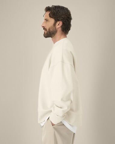 Ryler - Das Boxy Rundhals-Unisex-Sweatshirt aus recycelter Baumwolle - Natural Raw - S bedrucken, Art.-Nr. STSU255C0541S