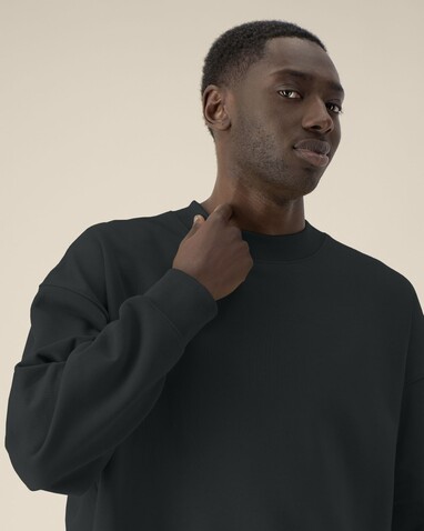 Ryler - Das Boxy Rundhals-Unisex-Sweatshirt aus recycelter Baumwolle - Black - XL bedrucken, Art.-Nr. STSU255C0021X