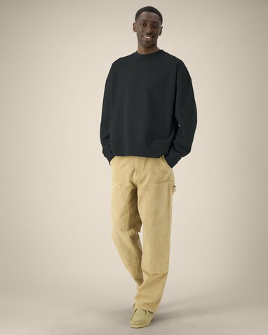 Ryler - Das Boxy Rundhals-Unisex-Sweatshirt aus recycelter Baumwolle - Black - M bedrucken, Art.-Nr. STSU255C0021M