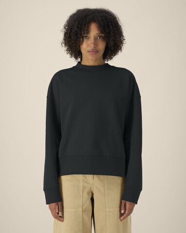 Ryler - Das Boxy Rundhals-Unisex-Sweatshirt aus recycelter Baumwolle - Black - M bedrucken, Art.-Nr. STSU255C0021M