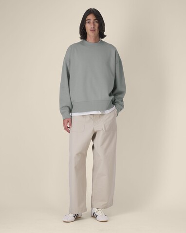 Ryler - Das Boxy Rundhals-Unisex-Sweatshirt aus recycelter Baumwolle - Misty Grey - L bedrucken, Art.-Nr. STSU255C1381L