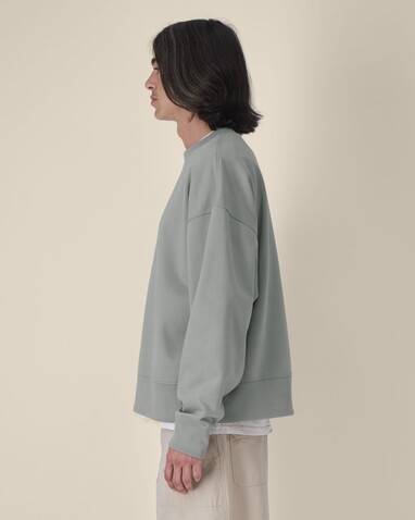 Ryler - Das Boxy Rundhals-Unisex-Sweatshirt aus recycelter Baumwolle - Misty Grey - M bedrucken, Art.-Nr. STSU255C1381M