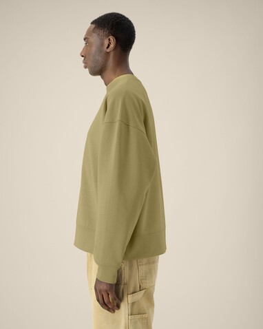Ryler - Das Boxy Rundhals-Unisex-Sweatshirt aus recycelter Baumwolle - Faded Olive - XS bedrucken, Art.-Nr. STSU255C153XS