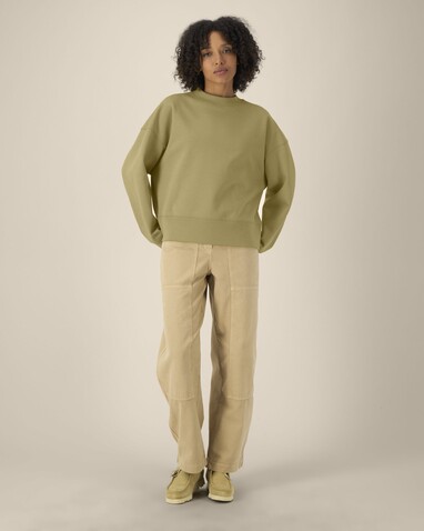 Ryler - Das Boxy Rundhals-Unisex-Sweatshirt aus recycelter Baumwolle - Faded Olive - XS bedrucken, Art.-Nr. STSU255C153XS