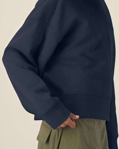 Voicer - Der Boxy Unisex-Hoodie aus recycelter Baumwolle - French Navy - 3XL bedrucken, Art.-Nr. STSU256C7273X