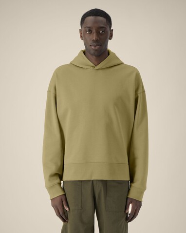 Voicer - Der Boxy Unisex-Hoodie aus recycelter Baumwolle - Faded Olive - S bedrucken, Art.-Nr. STSU256C1531S