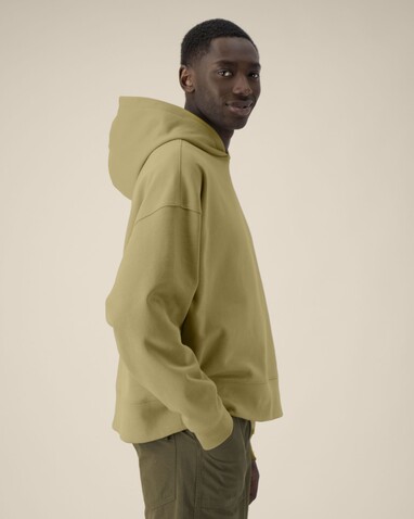 Voicer - Der Boxy Unisex-Hoodie aus recycelter Baumwolle - Faded Olive - L bedrucken, Art.-Nr. STSU256C1531L