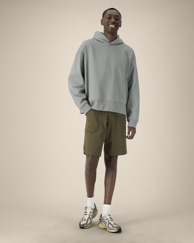 Voicer - Der Boxy Unisex-Hoodie aus recycelter Baumwolle - Misty Grey - S bedrucken, Art.-Nr. STSU256C1381S