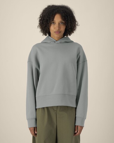 Voicer - Der Boxy Unisex-Hoodie aus recycelter Baumwolle - Misty Grey - S bedrucken, Art.-Nr. STSU256C1381S