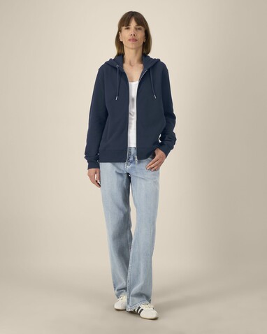 Astor - Der Unisex-Zip-Hoodie aus Baumwolle-TENCEL™ Modal - French Navy - S bedrucken, Art.-Nr. STSU261C7271S Astor - Der Unisex-Zip-Hoodie aus Baumwolle-TENCEL™ Modal - French Navy - S bedrucken, Art.-Nr. STSU261C7271S