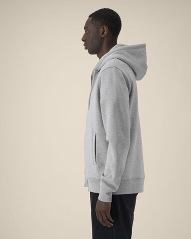 Astor - Der Unisex-Zip-Hoodie aus Baumwolle-TENCEL™ Modal - Heather Grey - XXL bedrucken, Art.-Nr. STSU261C2502X