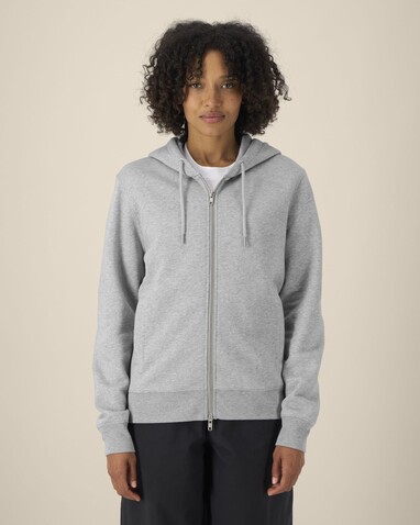 Astor - Der Unisex-Zip-Hoodie aus Baumwolle-TENCEL™ Modal - Heather Grey - XL bedrucken, Art.-Nr. STSU261C2501X