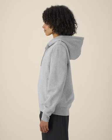 Astor - Der Unisex-Zip-Hoodie aus Baumwolle-TENCEL™ Modal - Heather Grey - XL bedrucken, Art.-Nr. STSU261C2501X