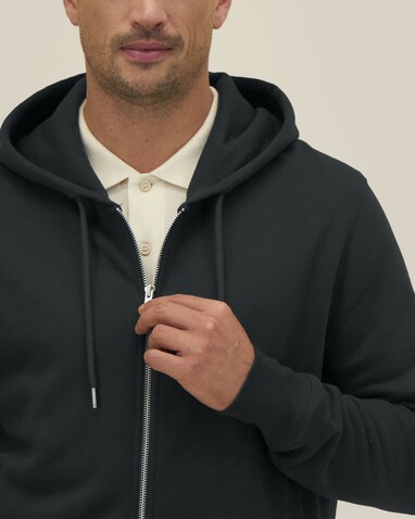 Astor - Der Unisex-Zip-Hoodie aus Baumwolle-TENCEL™ Modal - Black - XXS bedrucken, Art.-Nr. STSU261C0022S Astor - Der Unisex-Zip-Hoodie aus Baumwolle-TENCEL™ Modal - Black - XXS bedrucken, Art.-Nr. STSU261C0022S