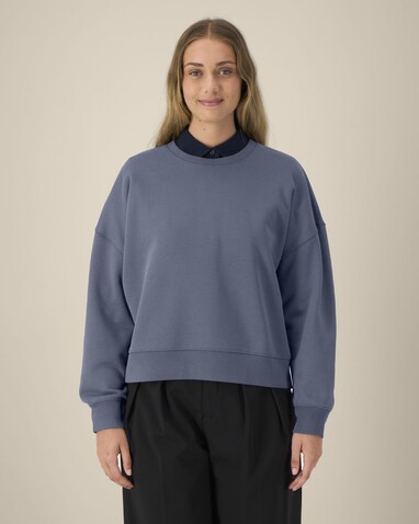 Stella Alma - Das Iconic Damen-Rundhals-Sweatshirt - Blue Grey - XXL bedrucken, Art.-Nr. STSW212C1562X