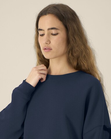 Stella Lianna - Das Damen-Rundhals-Sweatshirt aus Baumwolle-TENCEL™ Modal - French Navy - M bedrucken, Art.-Nr. STSW262C7271M