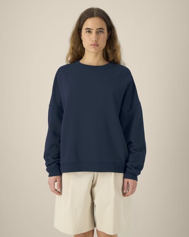 Stella Lianna - Das Damen-Rundhals-Sweatshirt aus Baumwolle-TENCEL™ Modal - French Navy - M bedrucken, Art.-Nr. STSW262C7271M