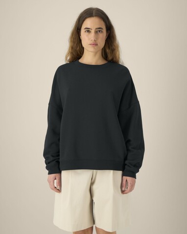 Stella Lianna - Das Damen-Rundhals-Sweatshirt aus Baumwolle-TENCEL™ Modal - Black - S bedrucken, Art.-Nr. STSW262C0021S