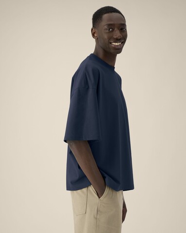 Hypster - Das Unisex-T-Shirt Boxy aus recycelter Baumwolle - French Navy - 3XL bedrucken, Art.-Nr. STTU258C7273X