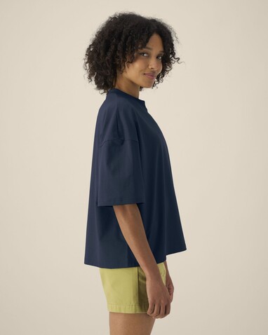 Hypster - Das Unisex-T-Shirt Boxy aus recycelter Baumwolle - French Navy - 3XL bedrucken, Art.-Nr. STTU258C7273X