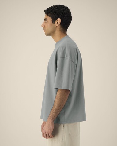 Hypster - Das Unisex-T-Shirt Boxy aus recycelter Baumwolle - Misty Grey - XL bedrucken, Art.-Nr. STTU258C1381X