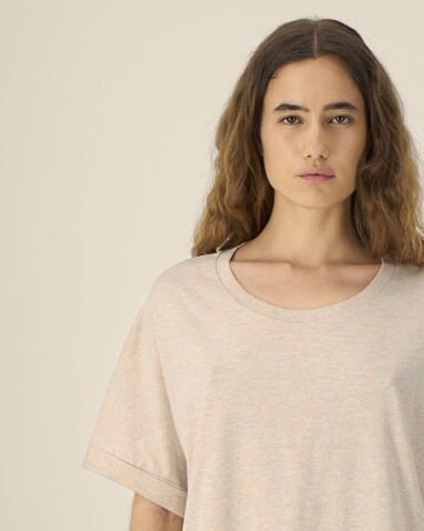 Stella Collider - Das Oversized Damen-T-Shirt mit gekrempelten Ärmeln - Heather Rainbow - M bedrucken, Art.-Nr. STTW089C0841M