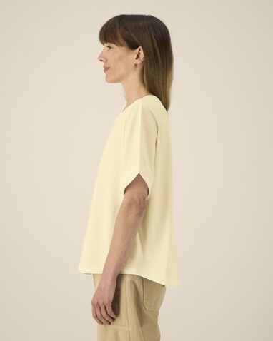 Stella Collider - Das Oversized Damen-T-Shirt mit gekrempelten Ärmeln - Butter - XXL bedrucken, Art.-Nr. STTW089C0782X Stella Collider - Das Oversized Damen-T-Shirt mit gekrempelten Ärmeln - Butter - XXL bedrucken, Art.-Nr. STTW089C0782X