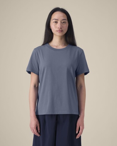 Stella Muser - Das Iconic Damen-T-Shirt - Blue Grey - L bedrucken, Art.-Nr. STTW172C1561L