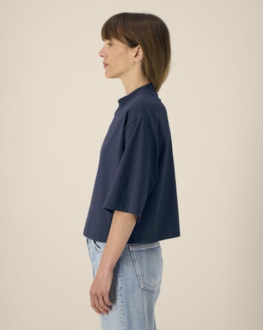 Stella Raya - Das kurze Damen-T-Shirt aus recycelter Baumwolle - French Navy - XL bedrucken, Art.-Nr. STTW259C7271X Stella Raya - Das kurze Damen-T-Shirt aus recycelter Baumwolle - French Navy - XL bedrucken, Art.-Nr. STTW259C7271X