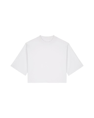 Stella Raya - Das kurze Damen-T-Shirt aus recycelter Baumwolle - White - XS bedrucken, Art.-Nr. STTW259C001XS