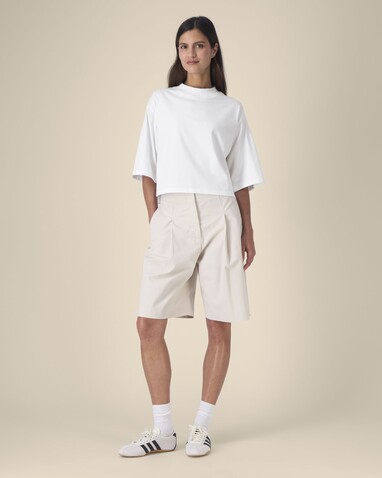 Stella Raya - Das kurze Damen-T-Shirt aus recycelter Baumwolle - White - L bedrucken, Art.-Nr. STTW259C0011L Stella Raya - Das kurze Damen-T-Shirt aus recycelter Baumwolle - White - L bedrucken, Art.-Nr. STTW259C0011L