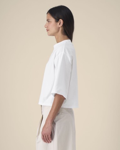 Stella Raya - Das kurze Damen-T-Shirt aus recycelter Baumwolle - White - XXL bedrucken, Art.-Nr. STTW259C0012X Stella Raya - Das kurze Damen-T-Shirt aus recycelter Baumwolle - White - XXL bedrucken, Art.-Nr. STTW259C0012X