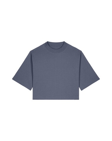 Stella Raya - Das kurze Damen-T-Shirt aus recycelter Baumwolle - Blue Grey - XL bedrucken, Art.-Nr. STTW259C1561X Stella Raya - Das kurze Damen-T-Shirt aus recycelter Baumwolle - Blue Grey - XL bedrucken, Art.-Nr. STTW259C1561X
